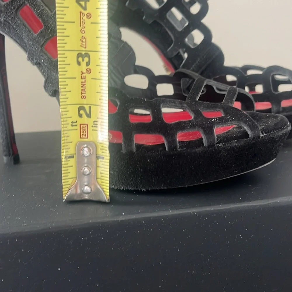 CESARE PACIOTTI Black Suede Platform Sandals - Picture 4 of 7
